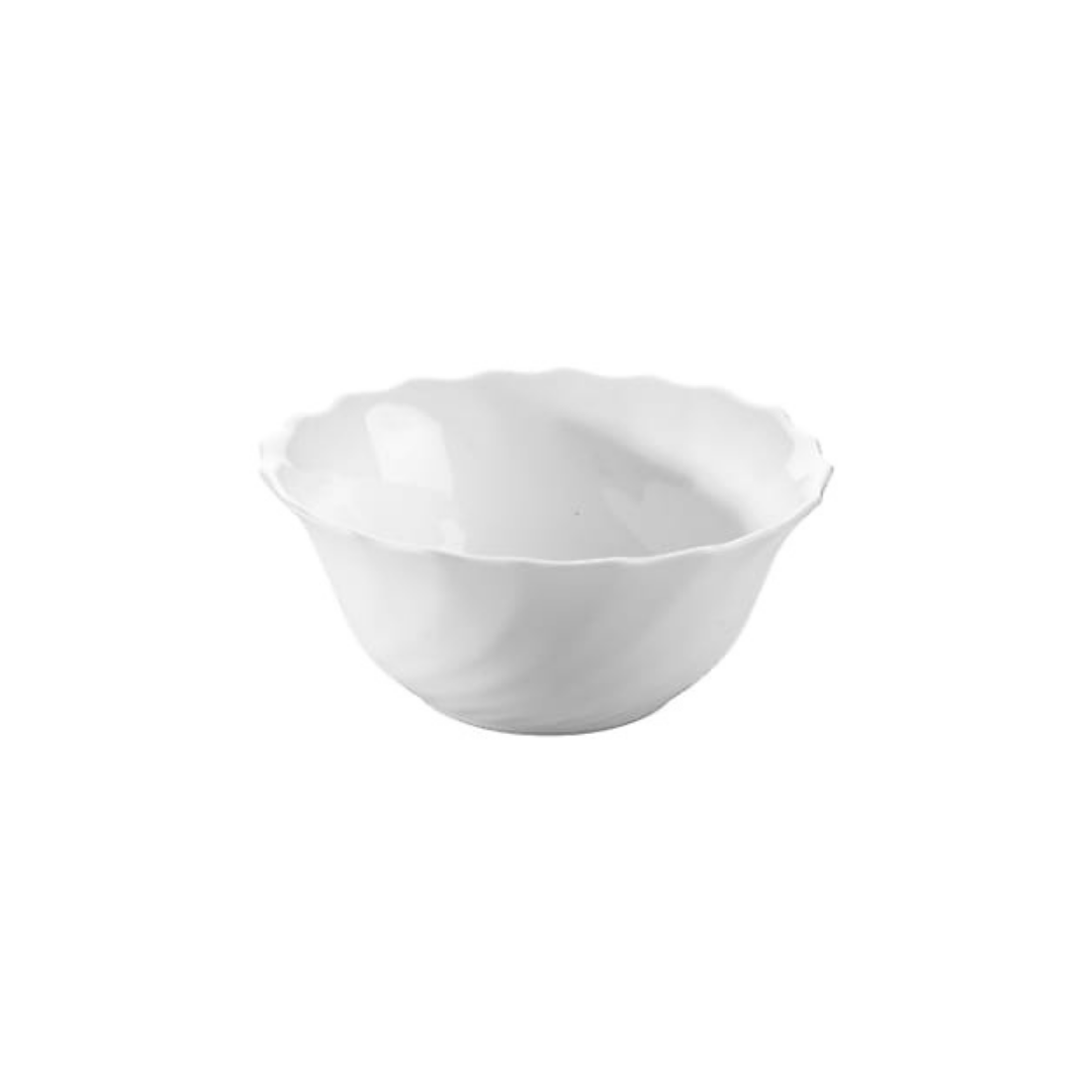 White Scalloped Edge Arcopal Bowls