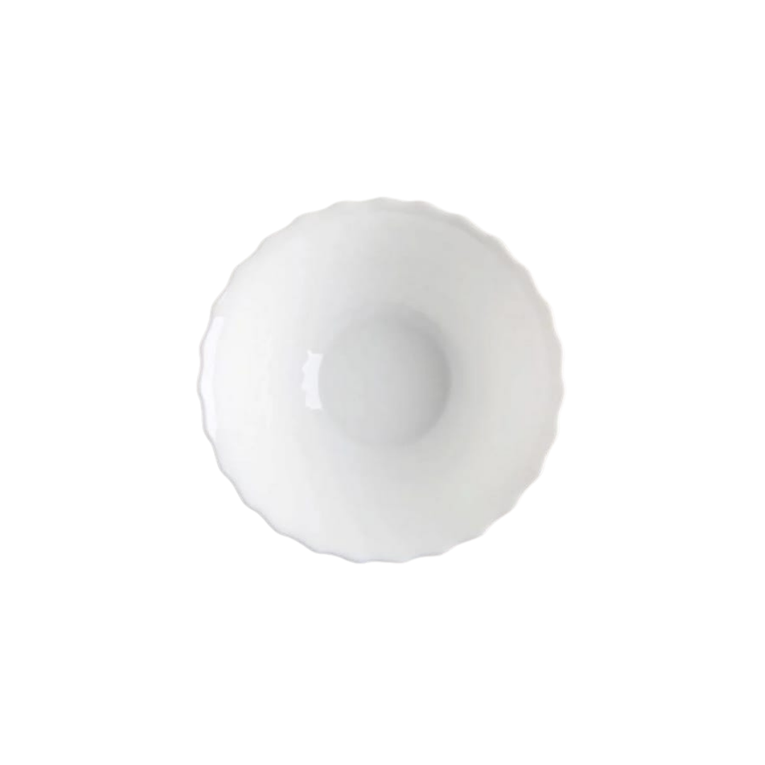 White Scalloped Edge Arcopal Bowls