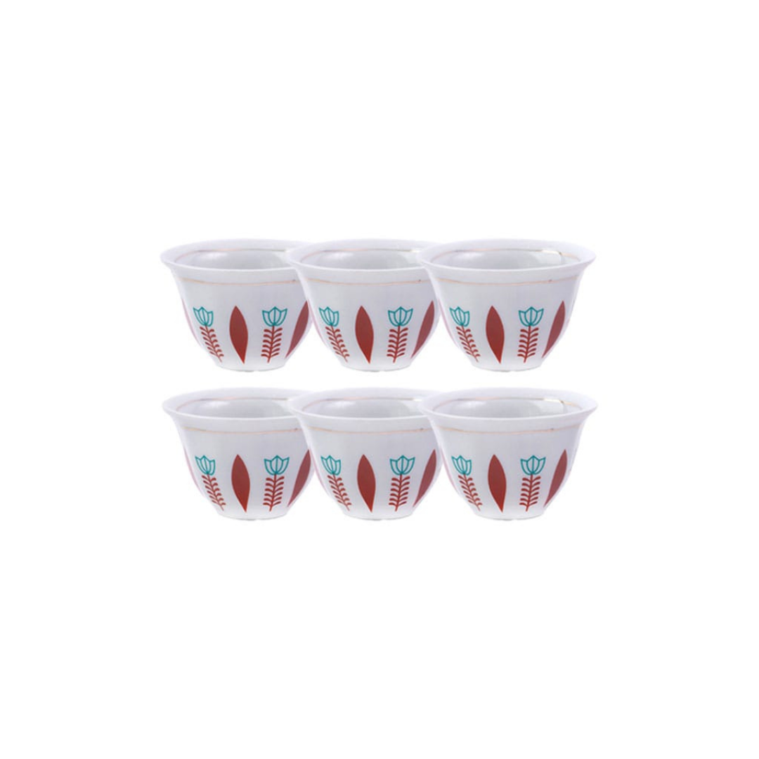 Traditional Arabic Coffee Cups – Set of 12 Elegant Floral Design