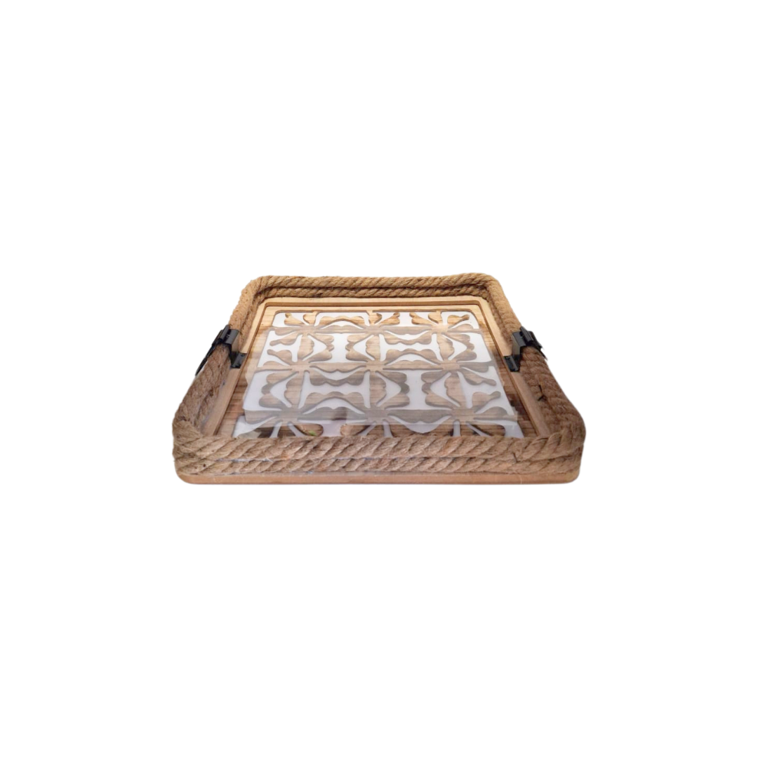 Wood & Rope Tray