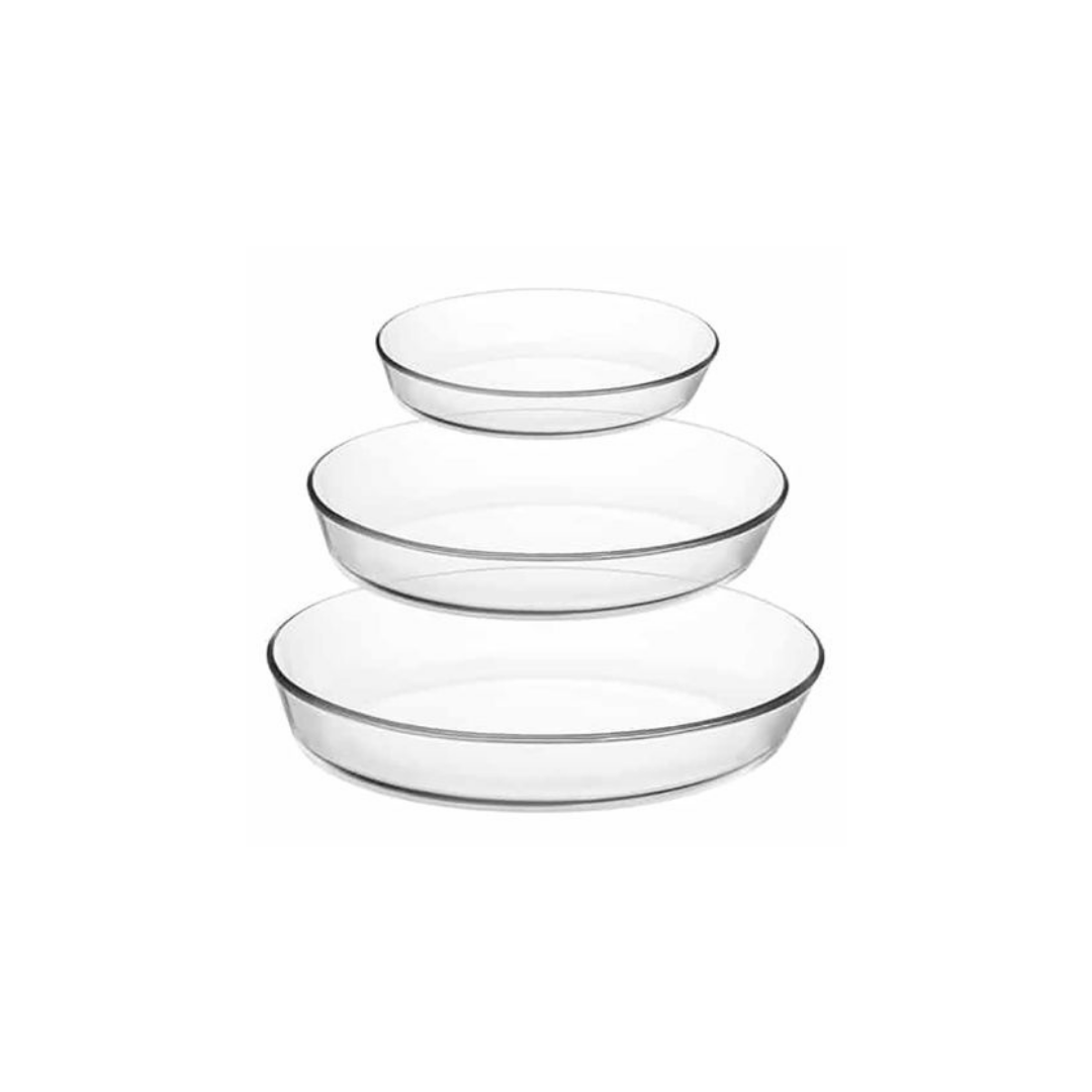 Glass Baking Dish Set – Round Oven-Safe Dishes Set of 3
