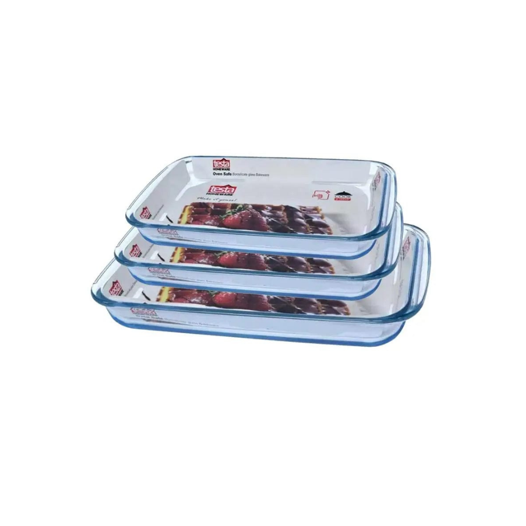 Heat-Resistant Glass Baking Dish Set of 3