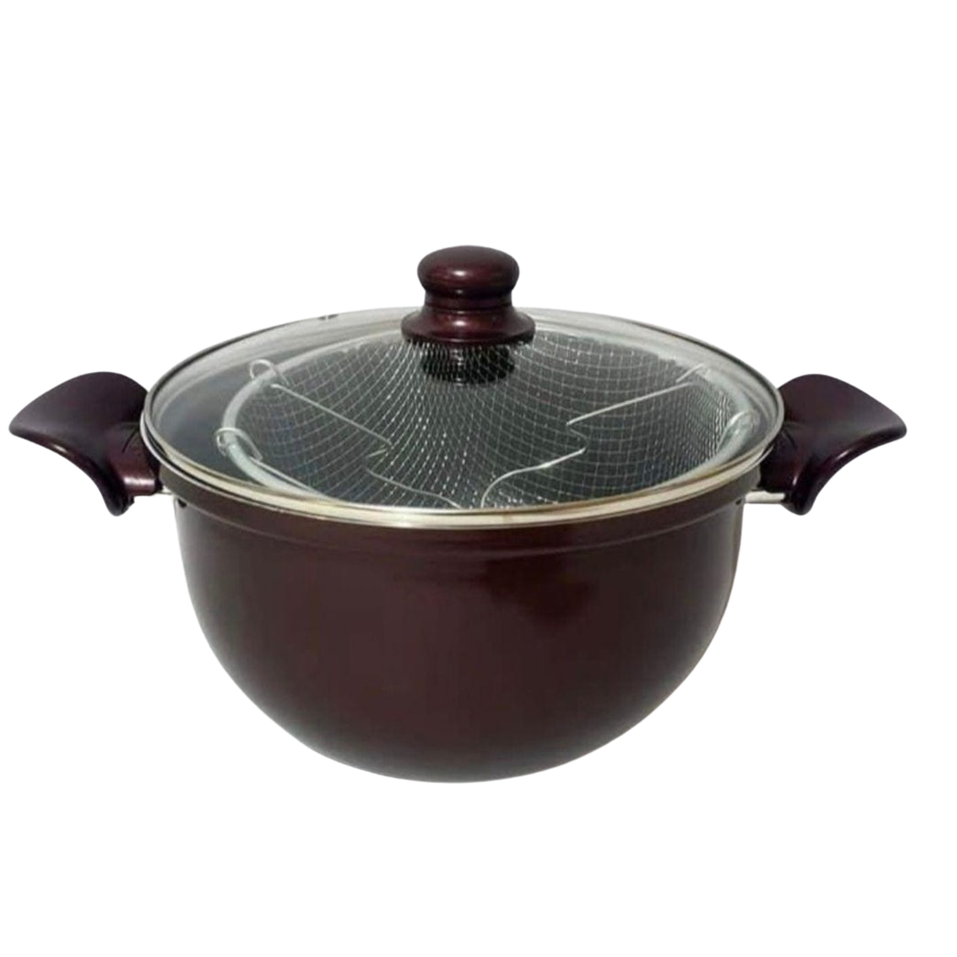 Phoenix Deep Casserole Pot with Lid & Frying Basket