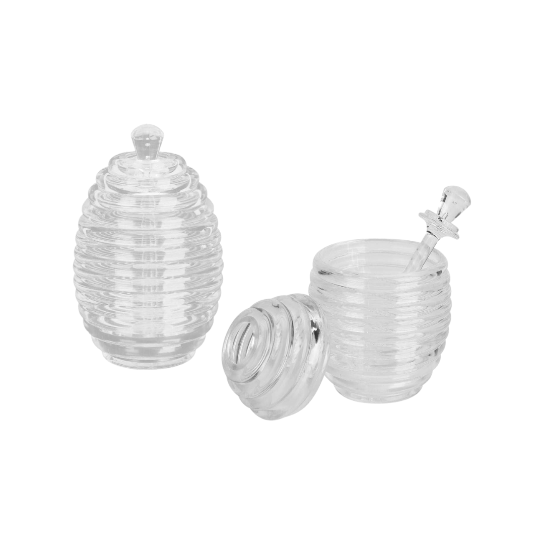 Glass Honey Jar with Lid and Dipper