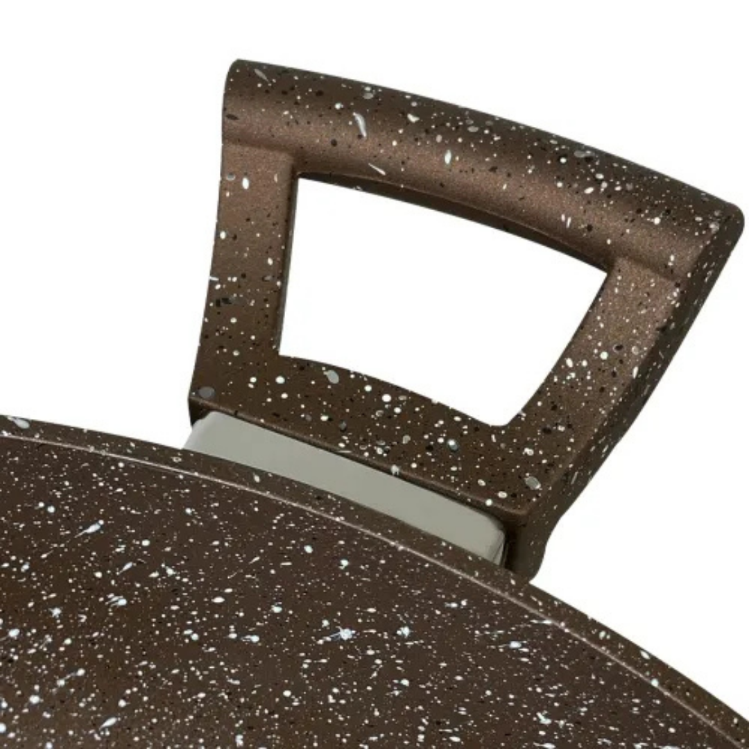Phoenix Granite-Coated Wok with Glass Lid