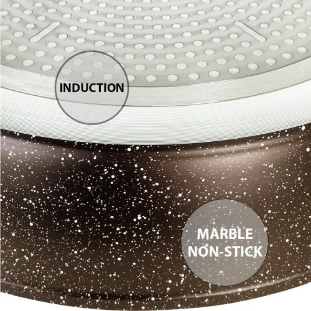 Phoenix Granite-Coated Wok with Glass Lid