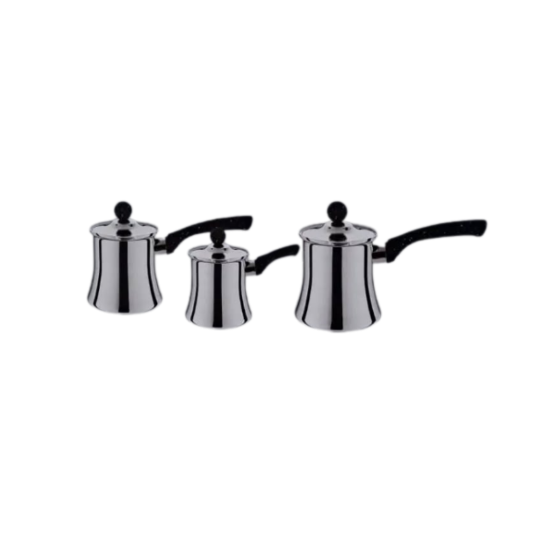 Phoenix Stainless Steel Turkish Coffee Pot Set of 3