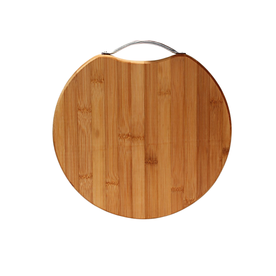 Round Bamboo Cutting & Serving Board with Handle