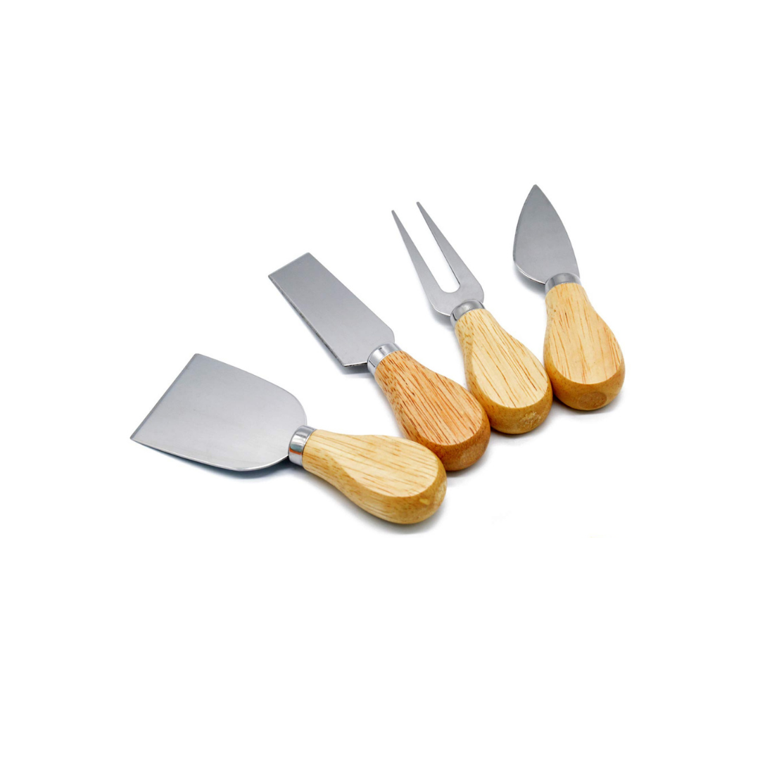 Stainless Steel Cheese Knife Set with Wooden Handles