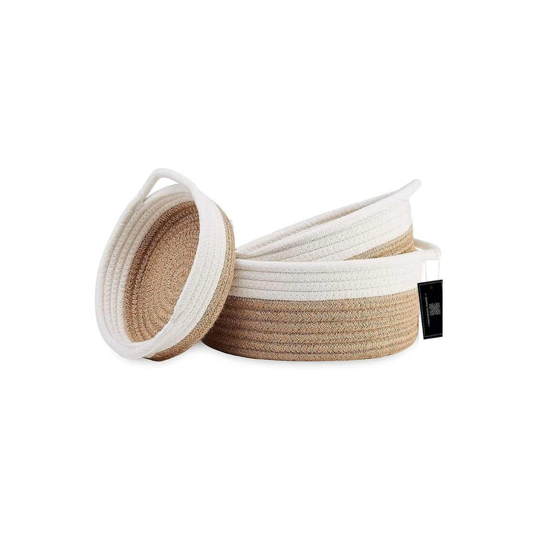 Woven Cotton Rope Storage Baskets