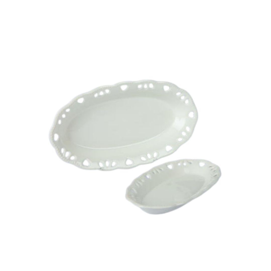Oval Ceramic Serving Platter Set