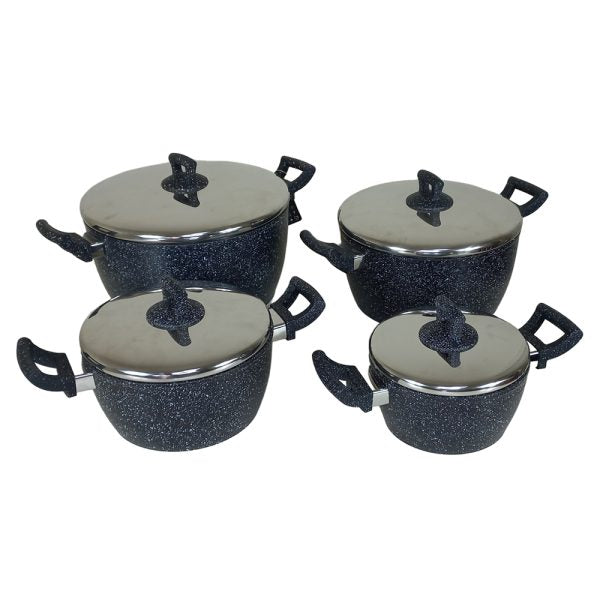 Phoenix Granite Casserole Pot Set with Stainless Steel Lids set of 4